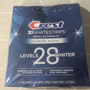 BRAND NEW Crest Whitestrips Supreme Bright Dental Whitening Kit Level 28